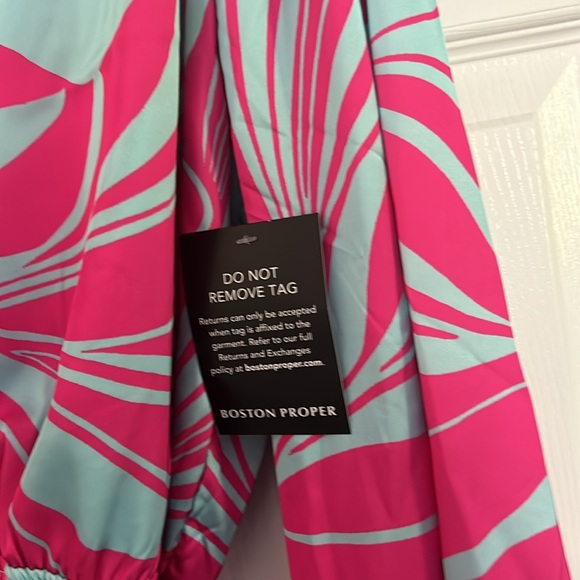 BOSTON PROPER CHARMEUSE DRESS - Picture 4 of 6